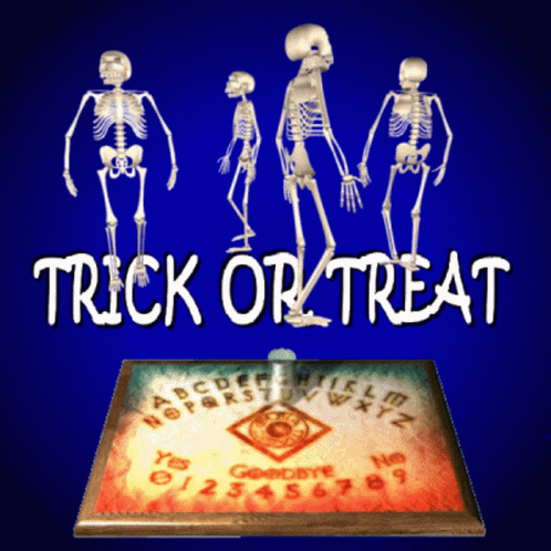 Spooky Scary Skeletons Trick Or Treat GIF