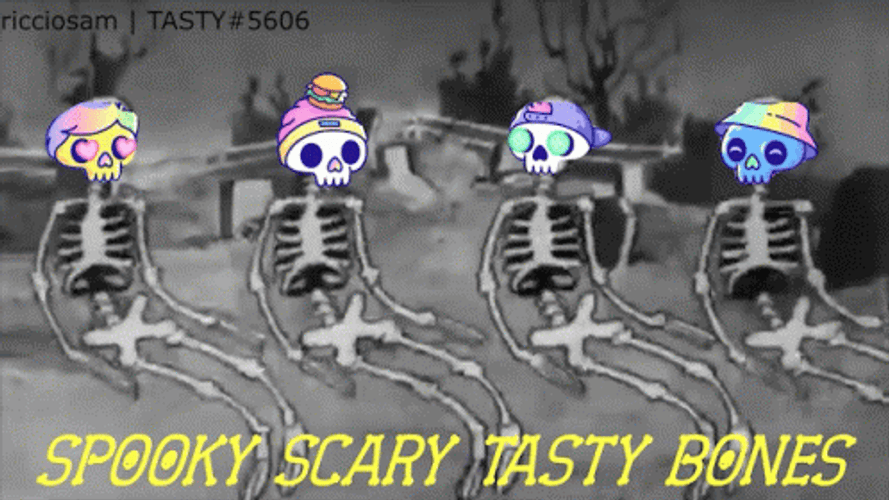 Spooky Scary Skeletons Tasty Bones GIF