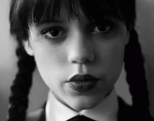Spooky Wednesday Addams Close Up GIF