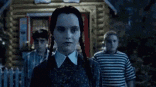 Spooky Young Wednesday Addams GIF