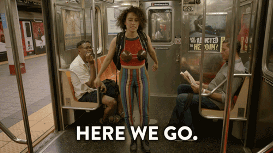 Sports Fan Dancing In Train And Here We Go GIF