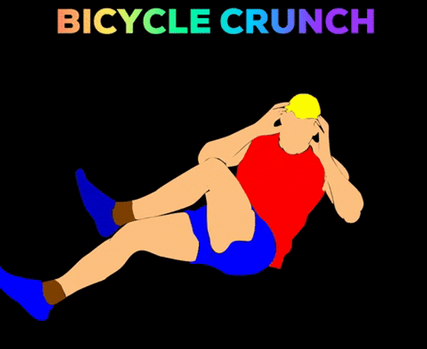 Sports Man Doing Bicycle Crunches GIF