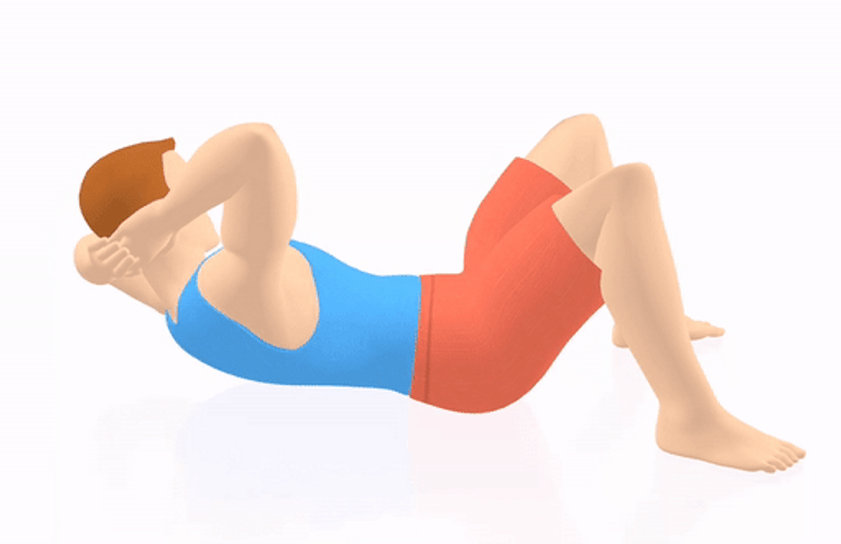 Sports Man Doing Crunches Exercise GIF