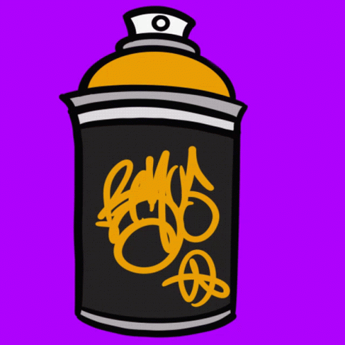 Spray Can Graffiti On Purple GIF