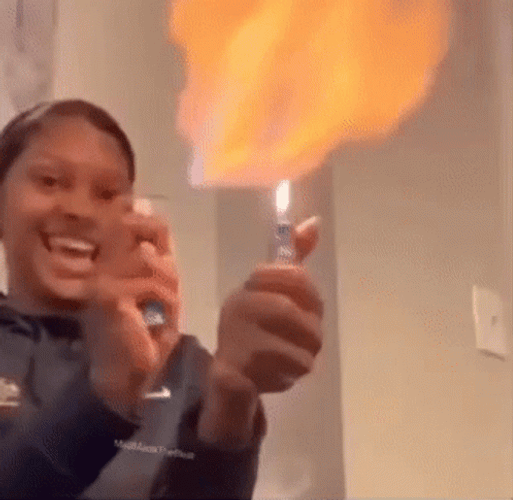 Spraying Chemicals On Lighter GIF