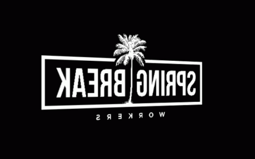 Spinning Spring Break Signage Monochromatic Design GIF