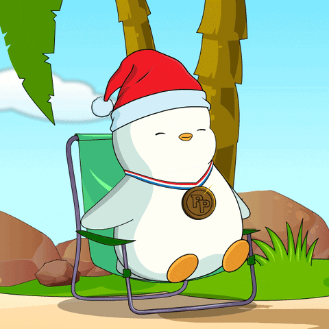 Spring Break Pudgy Penguin Relaxing GIF | GIFDB.com