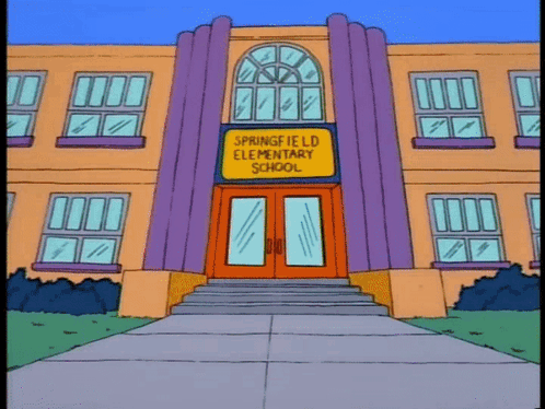 Springfield Elementary School with Purple Columns