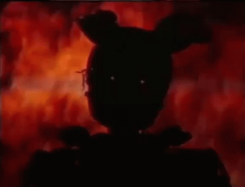 Springtrap Silhouette Fiery Background GIF