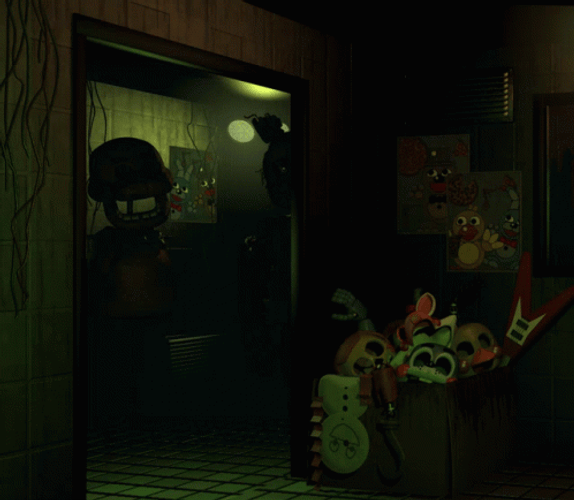 Springtrap Bonnie Peeking From Wall  GIF