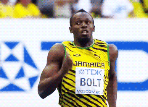 Sprinting Focused Usain Bolt GIF