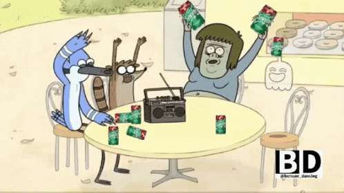 Sprite Cranberry Regular Show Mordecai Rigby Muscle Man GIF