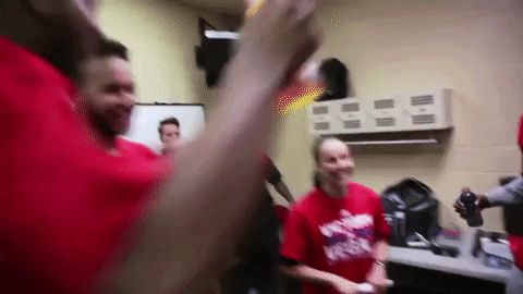 Spurs Becky Hammon Doused With Water GIF