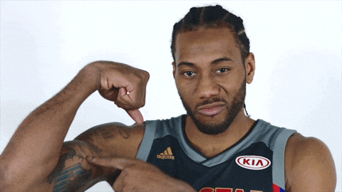Spurs Kawhi Leonard Showing Off Muscles GIF