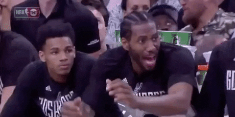 Spurs Kawhi Leonard Yelling In Sideline GIF