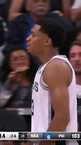 Spurs Keldon Johnson Showing Muscles GIF