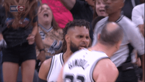 Spurs Manu Ginobilli Getting Cheered On GIF