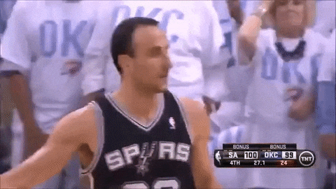 Spurs Manu Ginobilli Tim Duncan Hug GIF