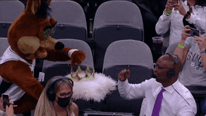 Spurs Mascot The Coyote Crowning Announcer GIF
