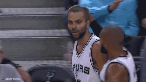 Spurs Tony Parker Patty Mills Hugging GIF