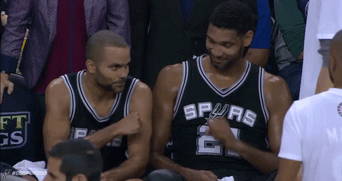 Spurs Tony Parker Tim Duncan Fist Bump GIF