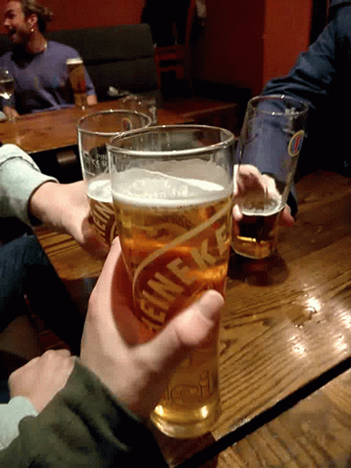 Squad Drinking Beer GIF