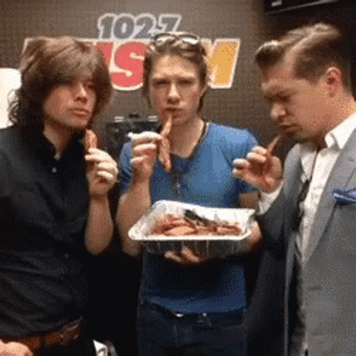 Squad Eating Bacon GIF