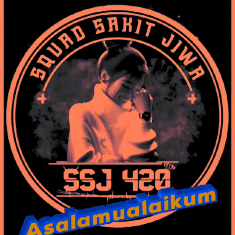 Squad Sakit Jiwa Logo Girl In Turtleneck GIF
