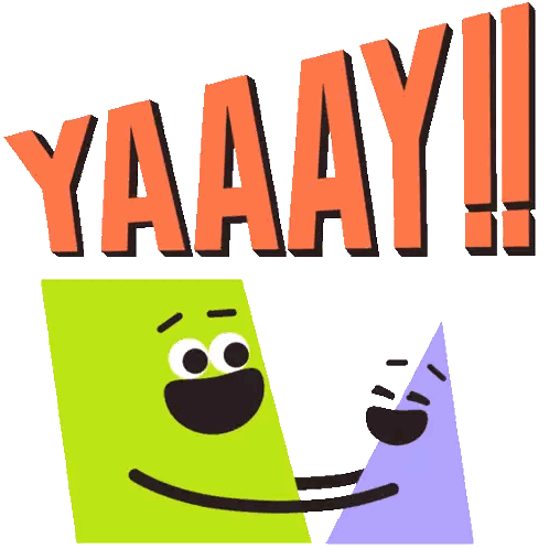 Square And Triangle Shout Yay Sticker