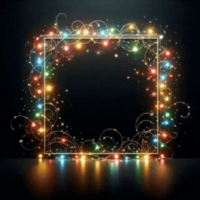 Square Frame With Christmas Lights