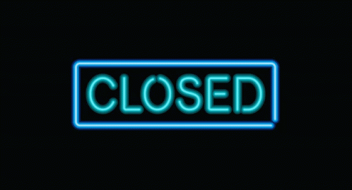Square Neon Sign Saying Closed