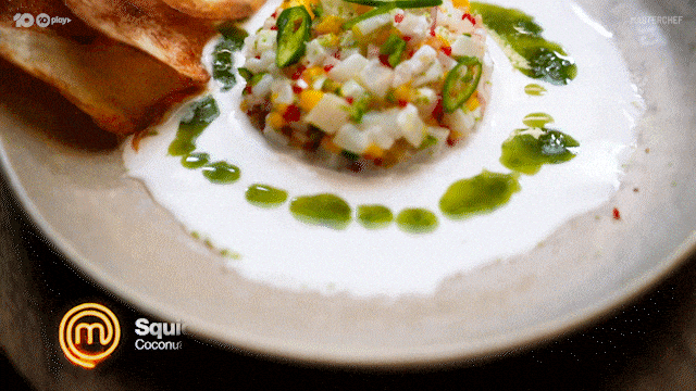 Squid Ceviche Plating GIF