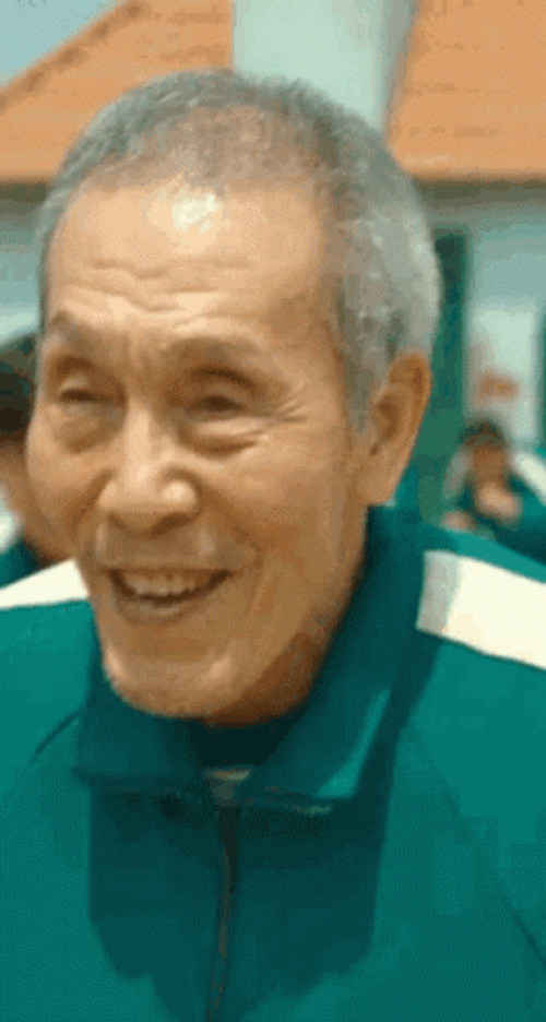 Squid Games Oh II-Nam Smiling GIF