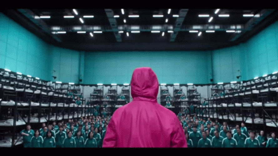 Squid Games Soldiers In Line GIF