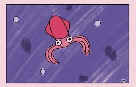 Squid Swimming Away GIF