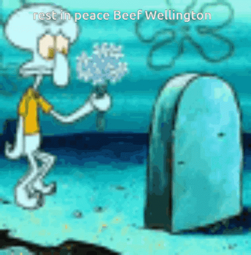 Squidward at Grave Rest in Peace Beef Wellington