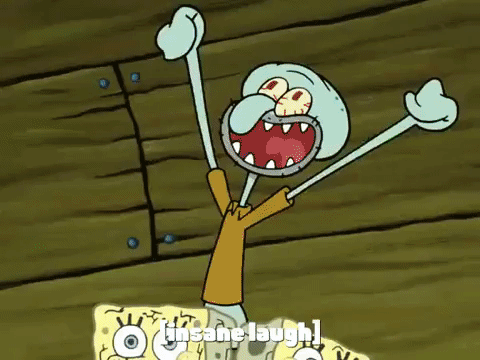 Squidward Crazy Laugh Spongebob GIF
