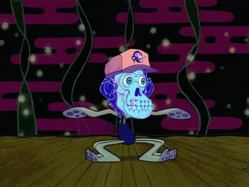 Squidward Dancing Skull Monkey Face Swap GIF