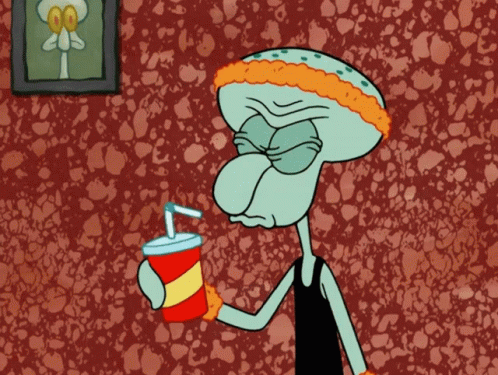 Squidward Drinking Soda