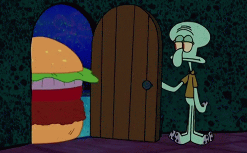 Squidward Eating Hamburger