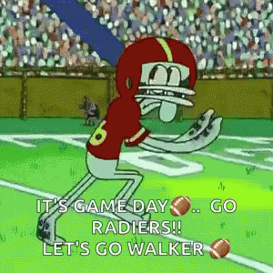 Squidward Football Uniform Go Raiders Let's Go Walker