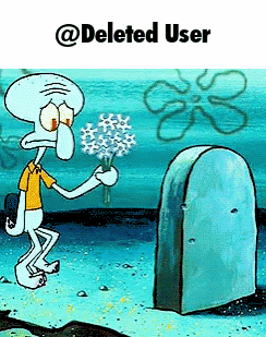 Squidward From Spongebob Is Holding Flowers In Front Of A Tombstone GIF