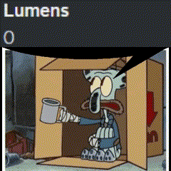 Squidward From Spongebob Is Sitting In A Cardboard Box Holding A Cup GIF
