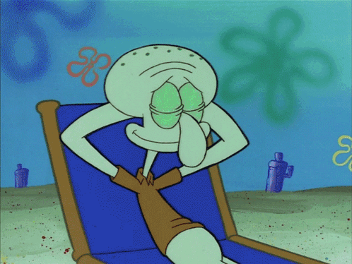 Squidward from SpongeBob Sitting in Chair