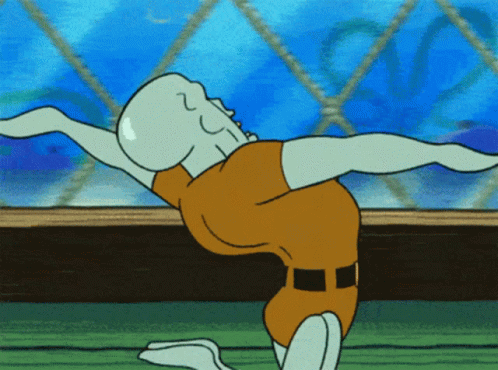 Squidward From SpongeBob SquarePants Doing Yoga