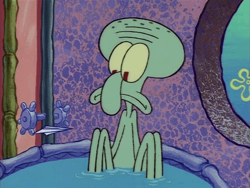 Squidward from SpongeBob SquarePants in Bathtub