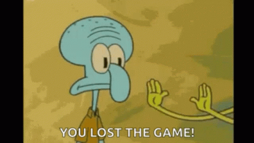 Squidward From Spongebob Squarepants Is Holding A Magic Wand And Saying `` You Lost The Game ! '' GIF