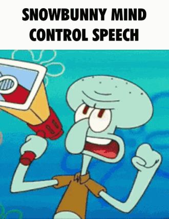 Squidward From Spongebob Squarepants Is Holding A Megaphone In His Hand . GIF