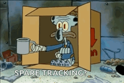 Squidward From Spongebob Squarepants Is In A Cardboard Box Holding A Cup Of Coffee . GIF