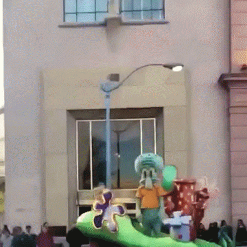 Squidward From Spongebob Squarepants on a Float